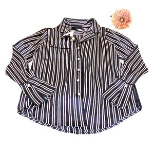 Silky Striped Button Up